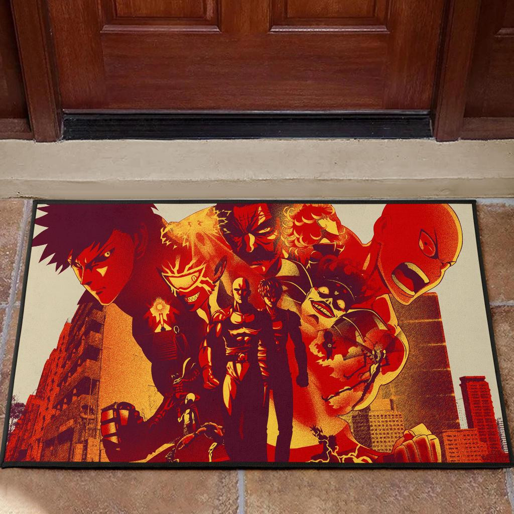 One punch man anime Rubber Doormats
