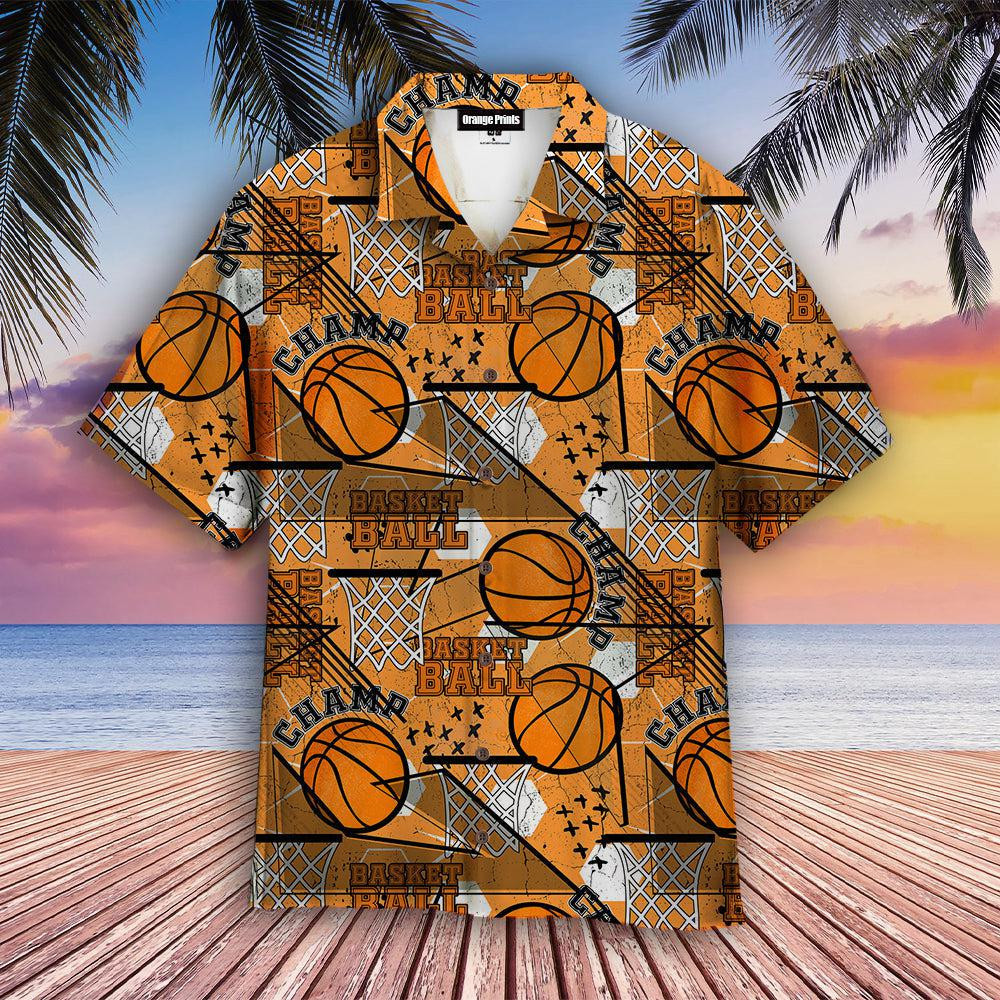 Orange Baseketball Champion Hawaiian Shirt