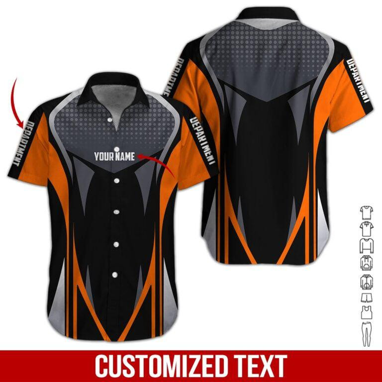 Orange Heavy Equipment Personalized Hawaiian Shirt