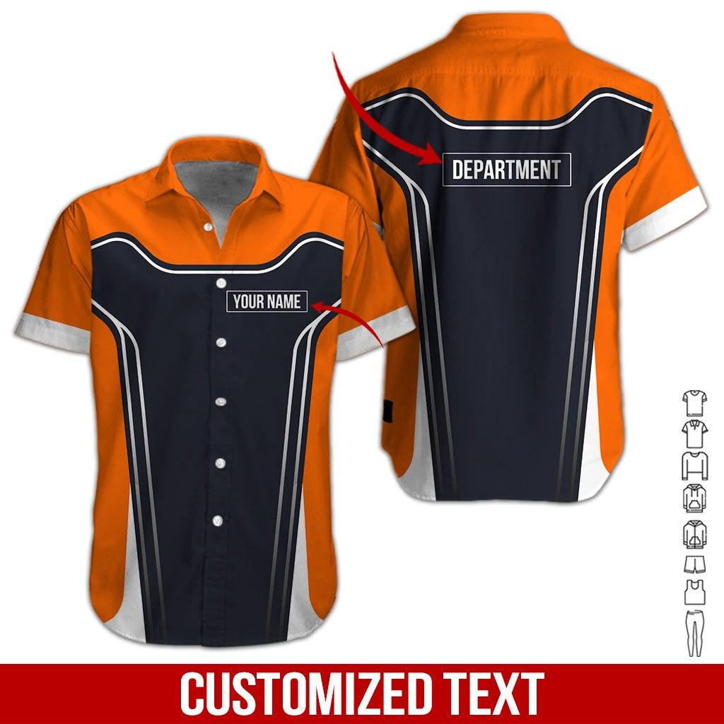 Orange Heavy Equipment Personalized Hawaiian Shirt