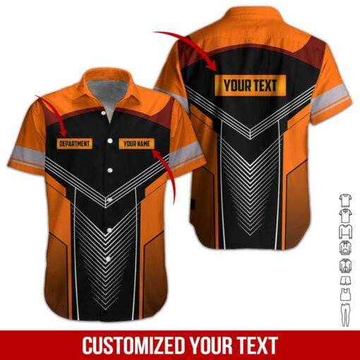 Orange Heavy Equipment Personalized Hawaiian Shirt