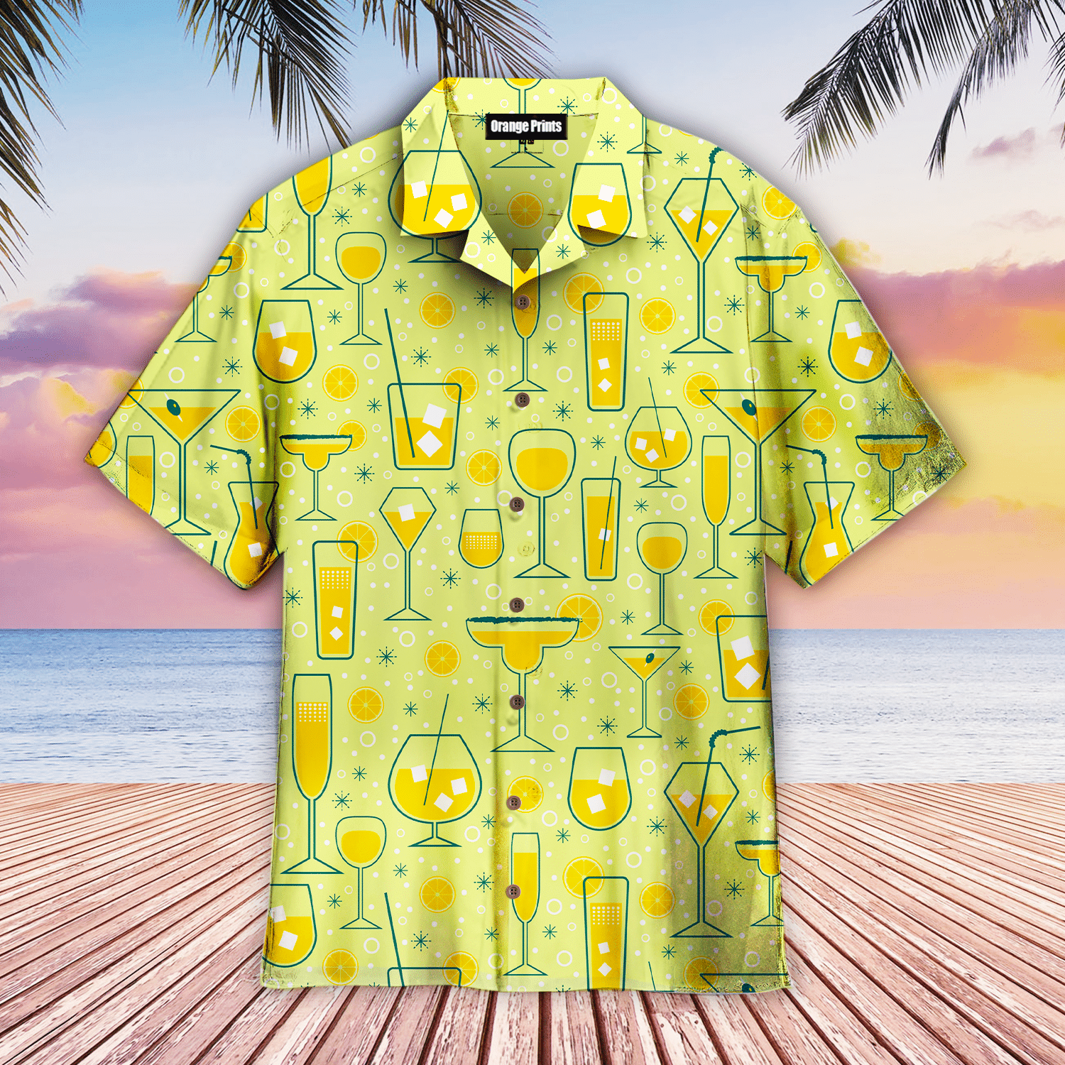 Orange Juice Cocktail Hawaiian Shirt