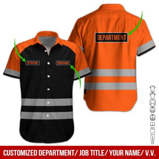 Orange Workwear Personalized & Department Hawaiian Shirt