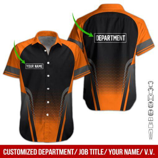 Orange Workwear Personalized Hawaiian Shirt
