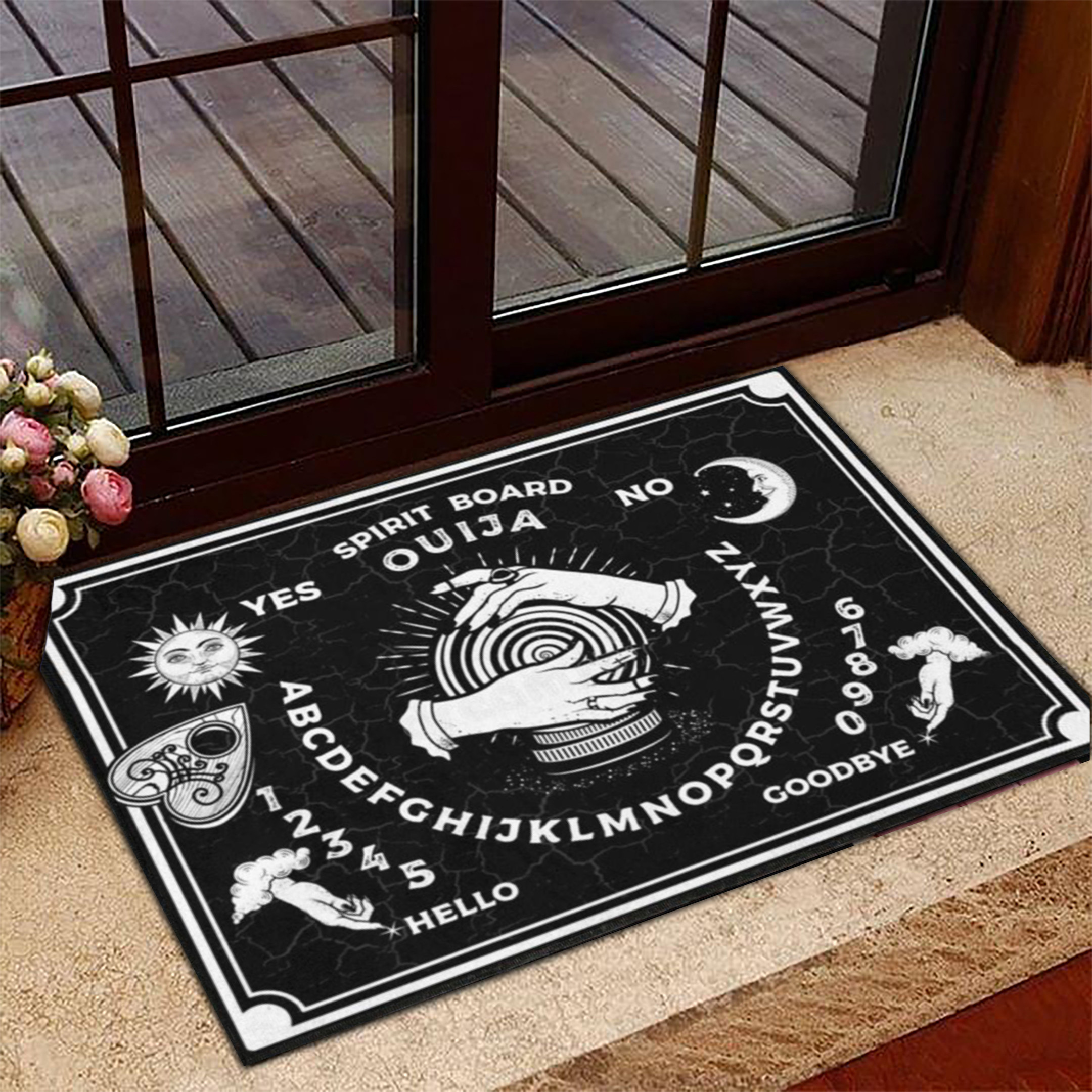 Ouija Board Witch Rubber Doormat Sun And Moon Front Door Mat House Decorations