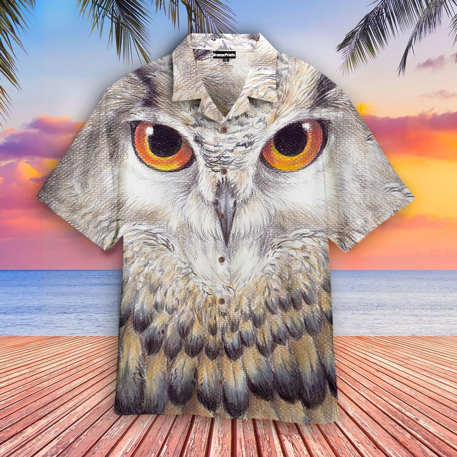 Owl Art Hawaiian Shirt