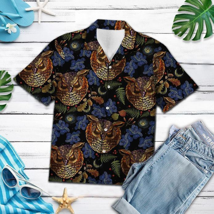Owl Night Hawaiian Shirt