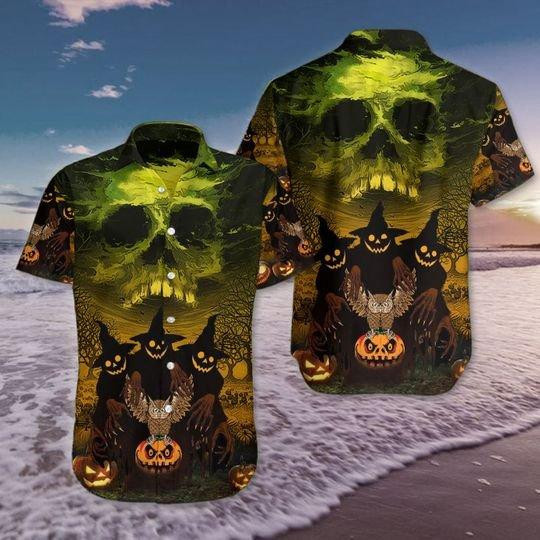Owl On Pumpkin Halloween Hawaiian Shirt