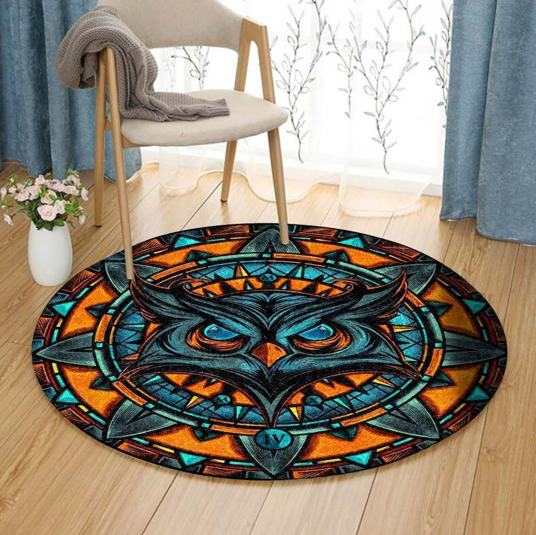 Owl Round Rug Carpet Bedroom Livingroom Home Decor