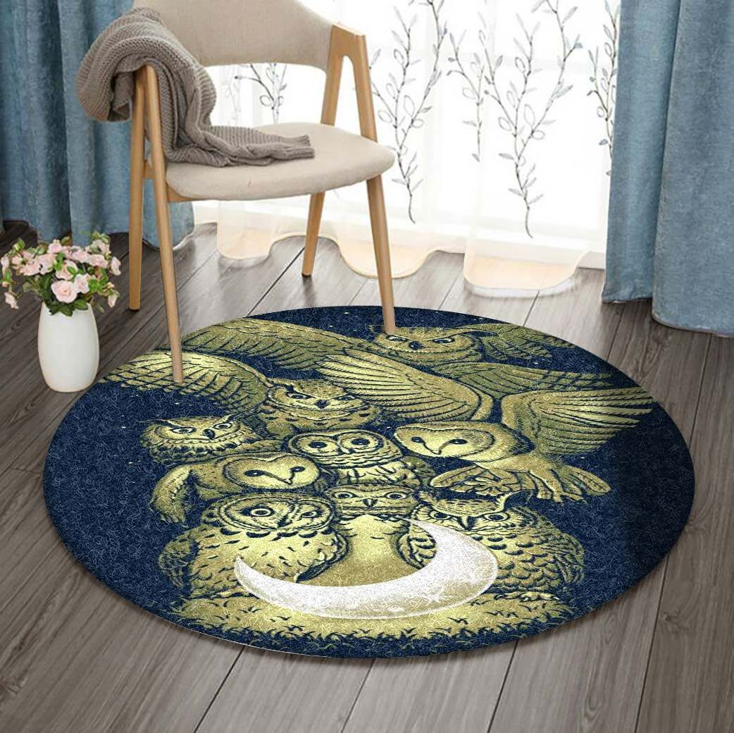 Owl Round Rug Carpet Bedroom Livingroom Home Decor