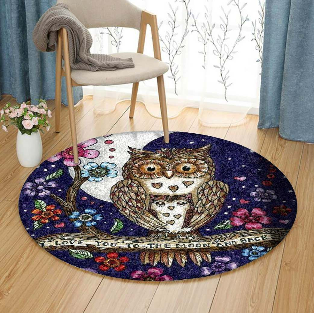 Owl Round Rug Carpet Bedroom Livingroom Home Decor