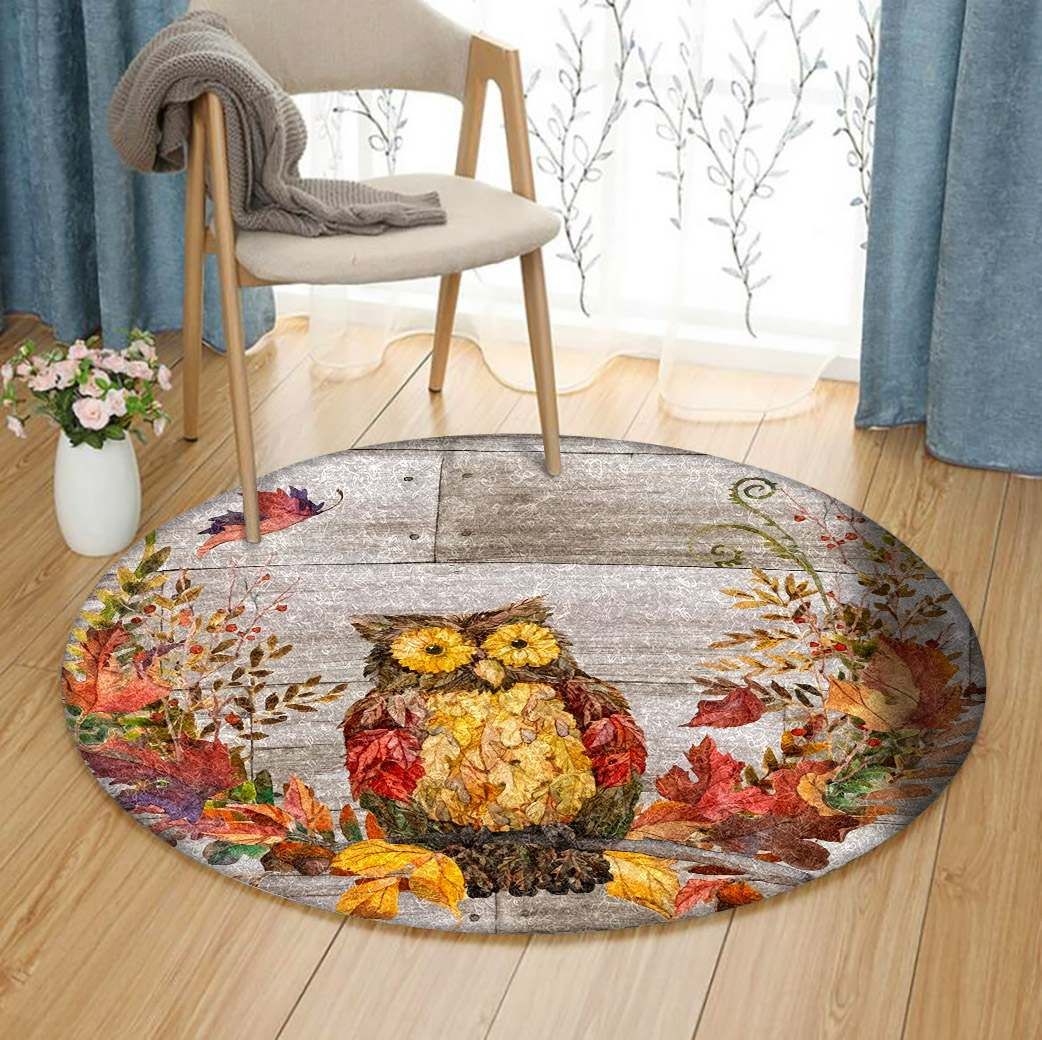 Owl Round Rug Carpet Bedroom Livingroom Home Decor