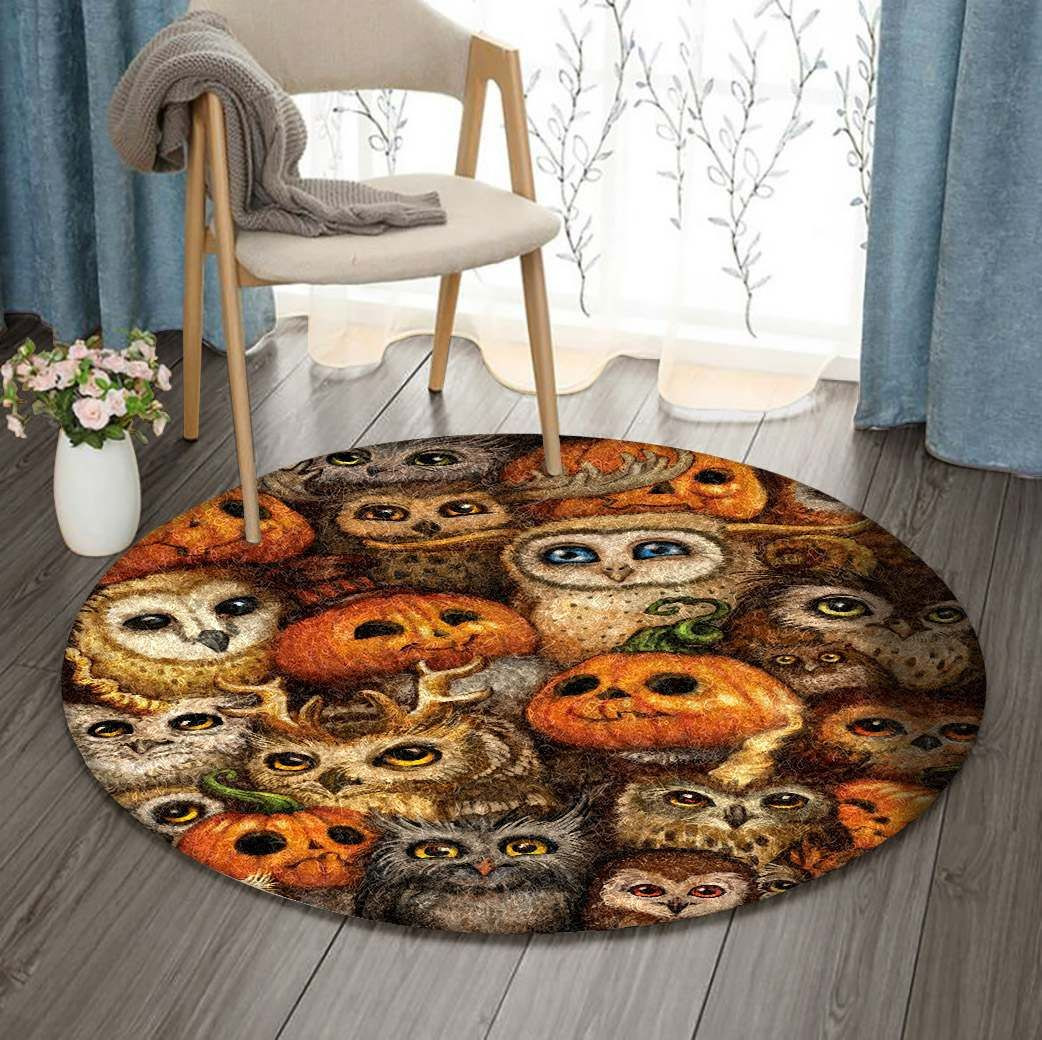 Owl Round Rug Carpet Bedroom Livingroom Home Decor