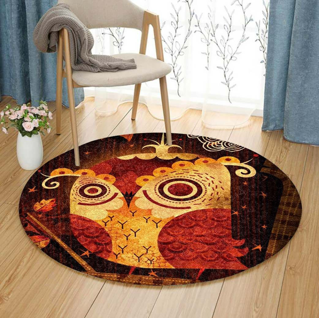 Owl Round Rug Carpet Bedroom Livingroom Home Decor