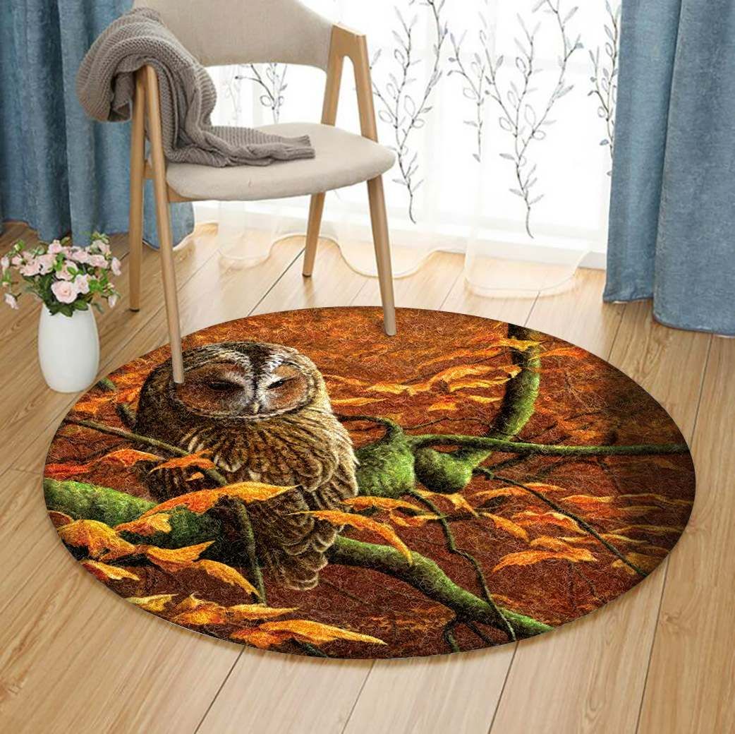 Owl Round Rug Carpet Bedroom Livingroom Home Decor