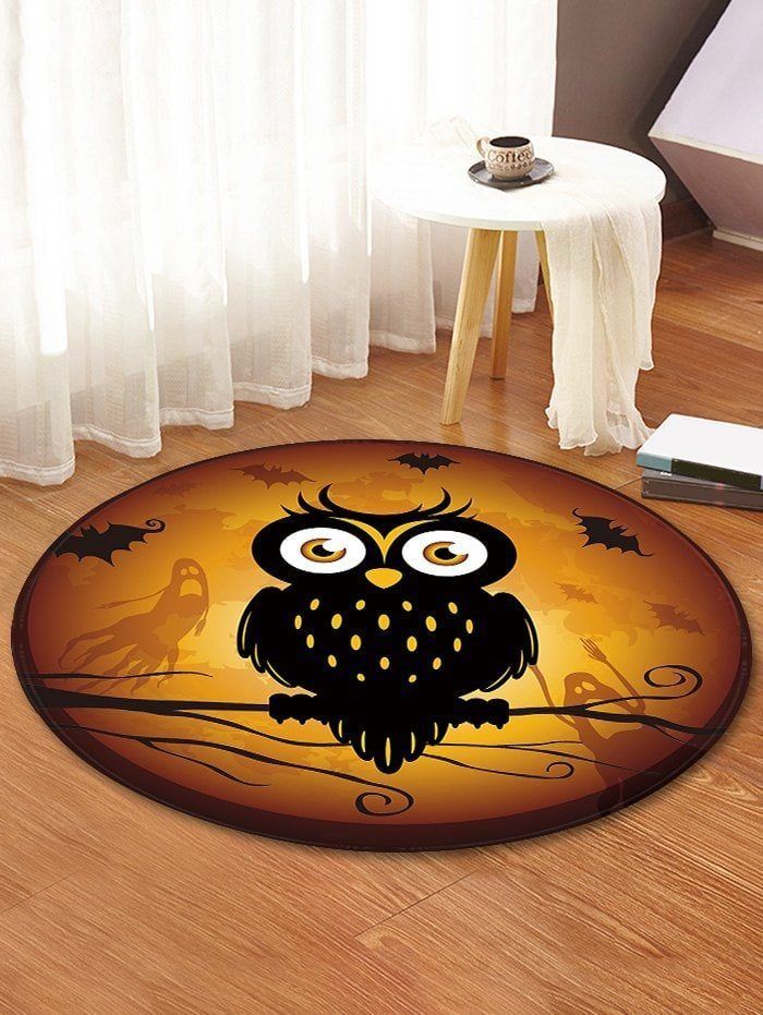 Owl Round Rug Carpet Bedroom Livingroom Home Decor