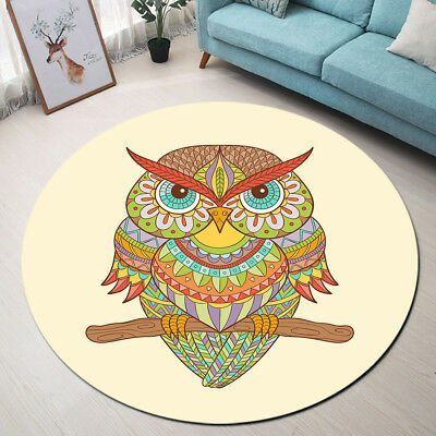 Owl Round Rug Carpet Bedroom Livingroom Home Decor