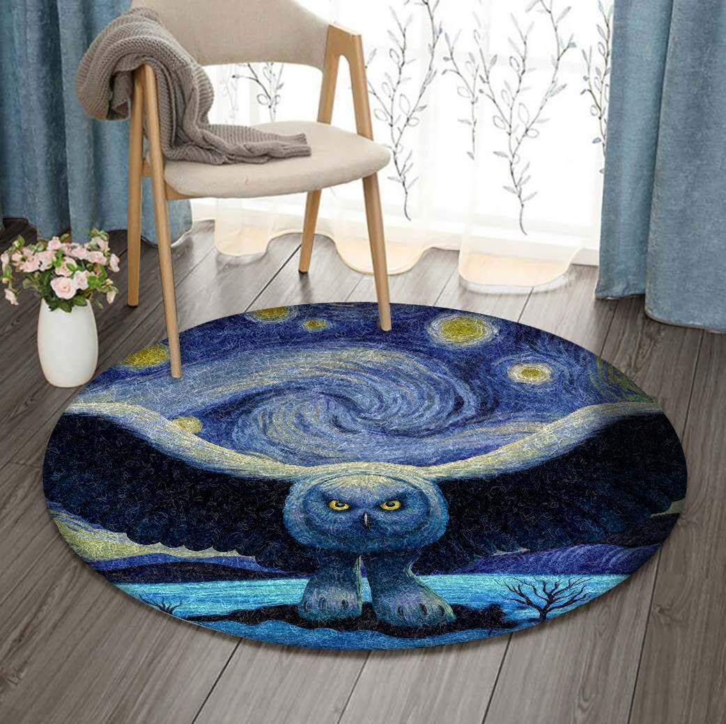 Owl Round Rug Carpet Bedroom Livingroom Home Decor