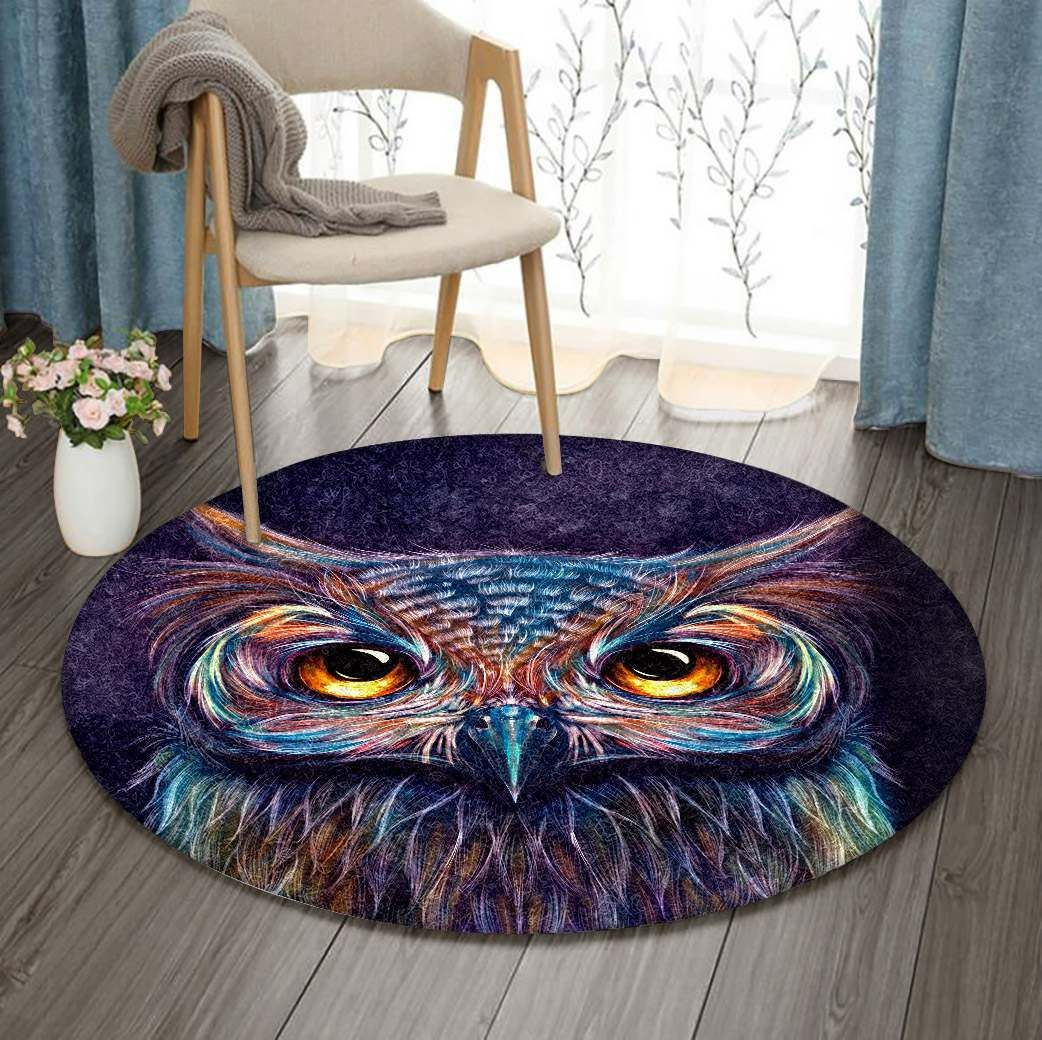 Owl Round Rug Carpet Bedroom Livingroom Home Decor