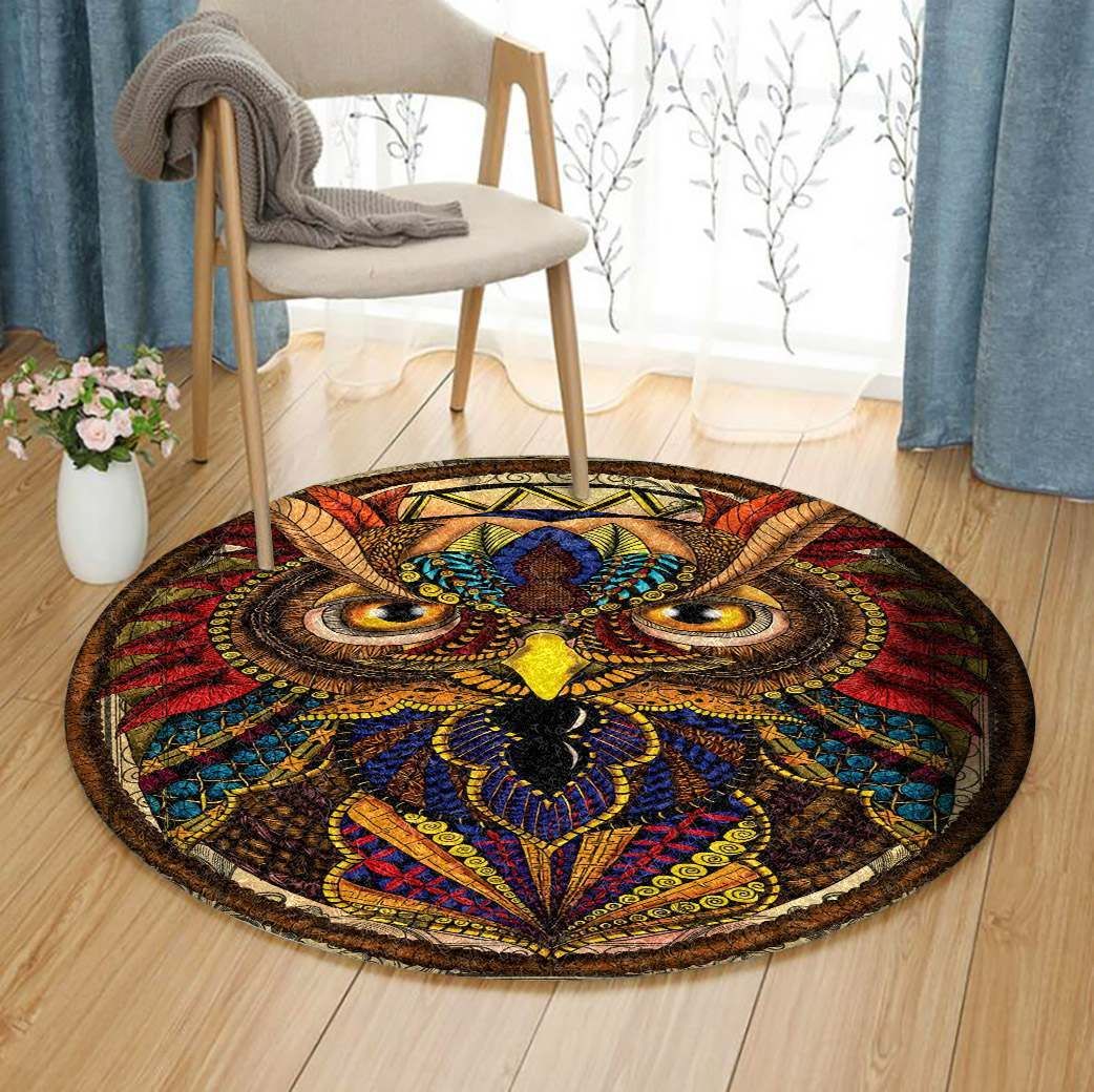 Owl Round Rug Carpet Bedroom Livingroom Home Decor