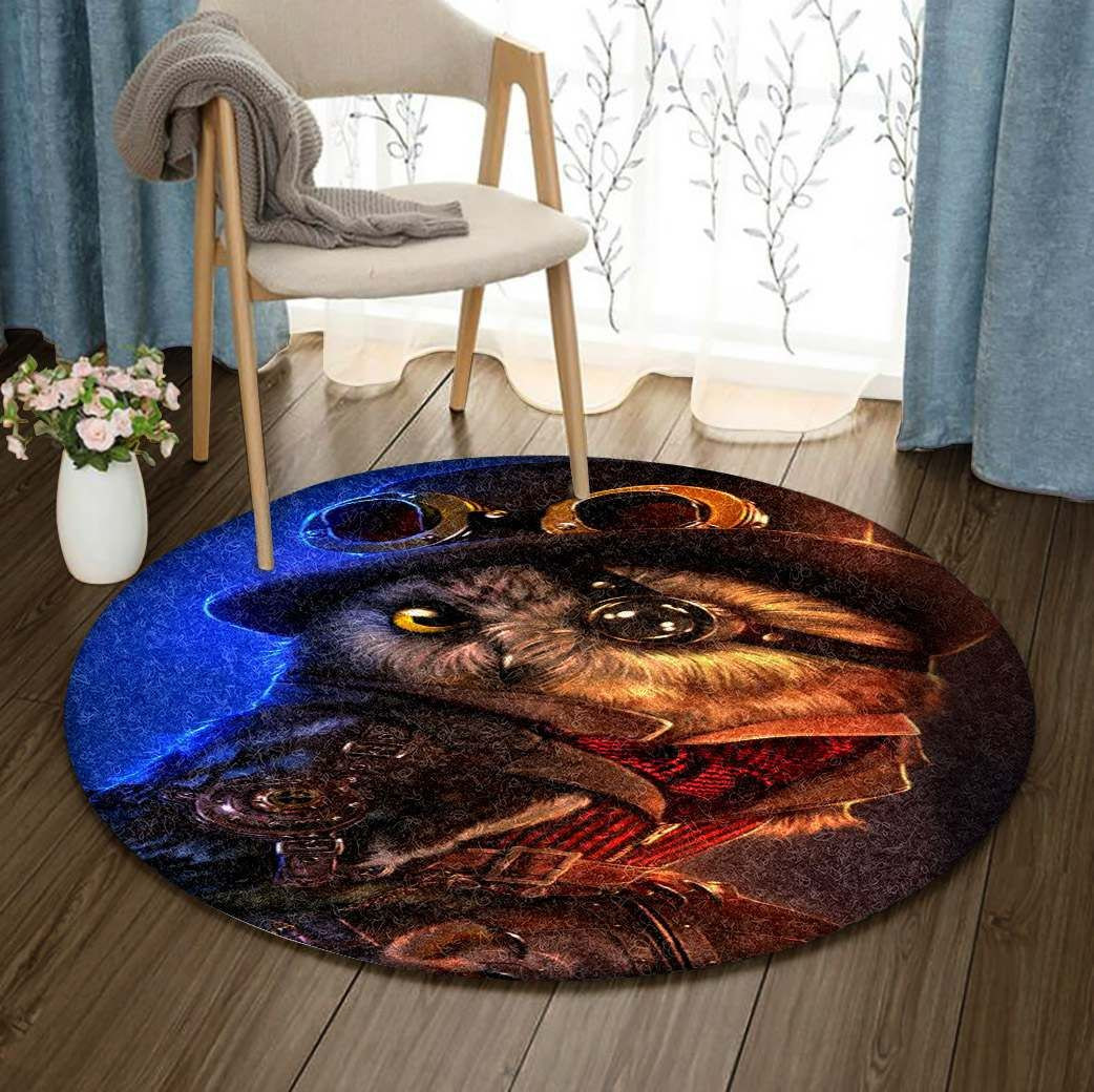 Owl Round Rug Carpet Bedroom Livingroom Home Decor