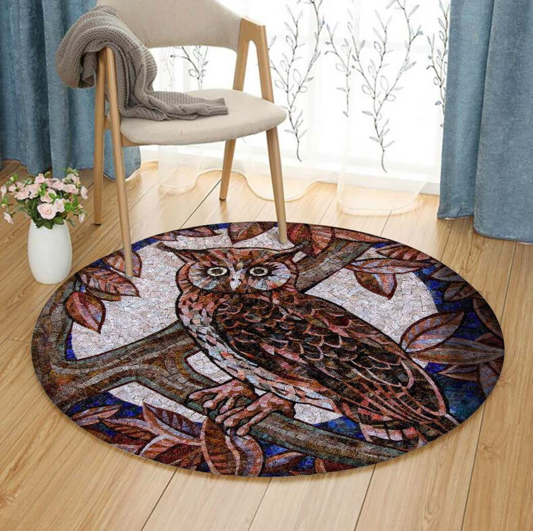 Owl Round Rug Carpet Bedroom Livingroom Home Decor