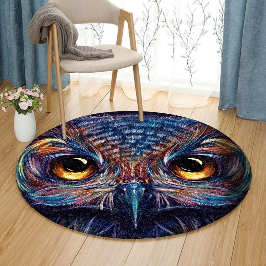Owl Round Rug Carpet Bedroom Livingroom Home Decor