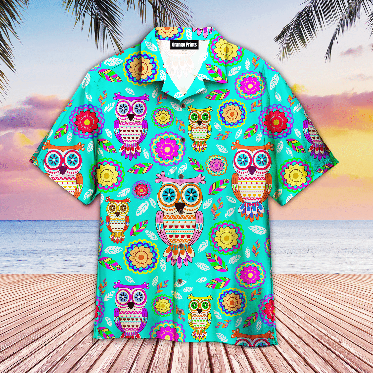 Owls Floral Tropical Hawaiian Shirt