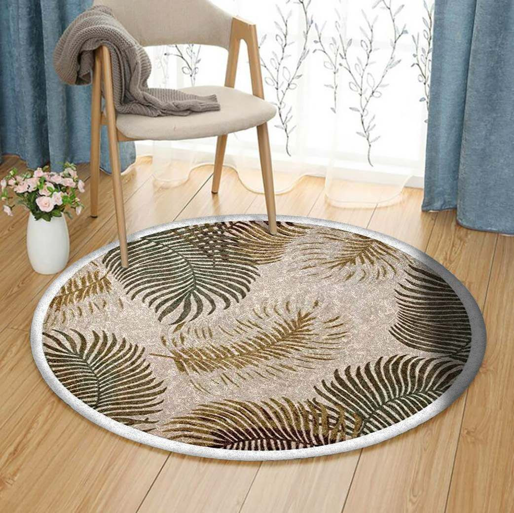 Palm Round Rug Carpet Bedroom Livingroom Home Decor