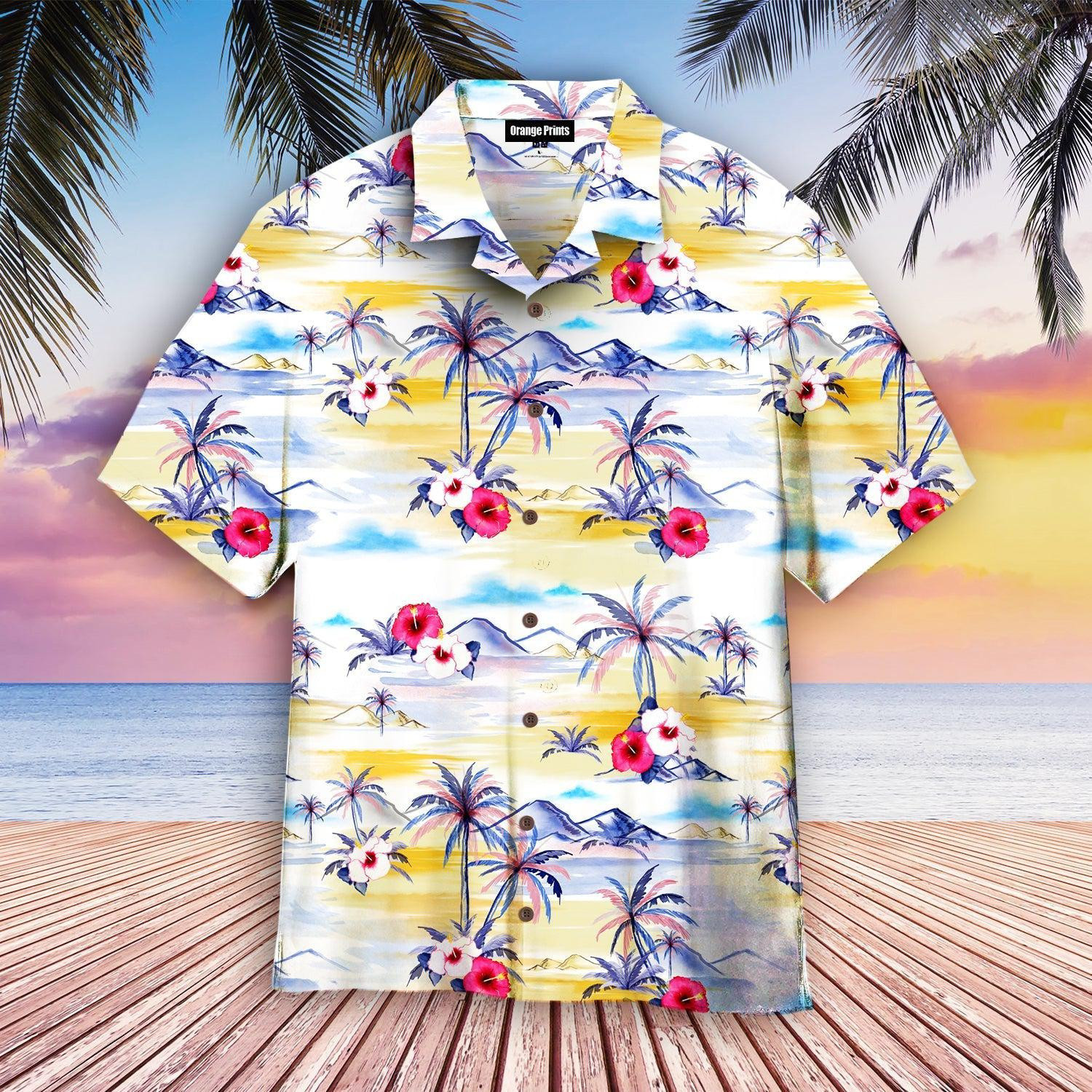 Palm Tree Island Tropical Beach Hawaiian Shirt