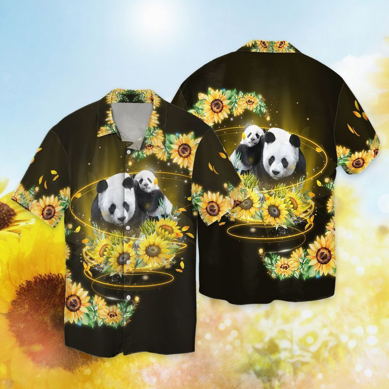 Panda With Sunflowers Hawaiian Shirt