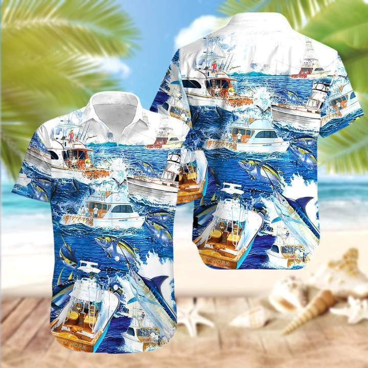 Papa Is My Name Fishing Is My Game Blue Marlin Hawaiian Shirt