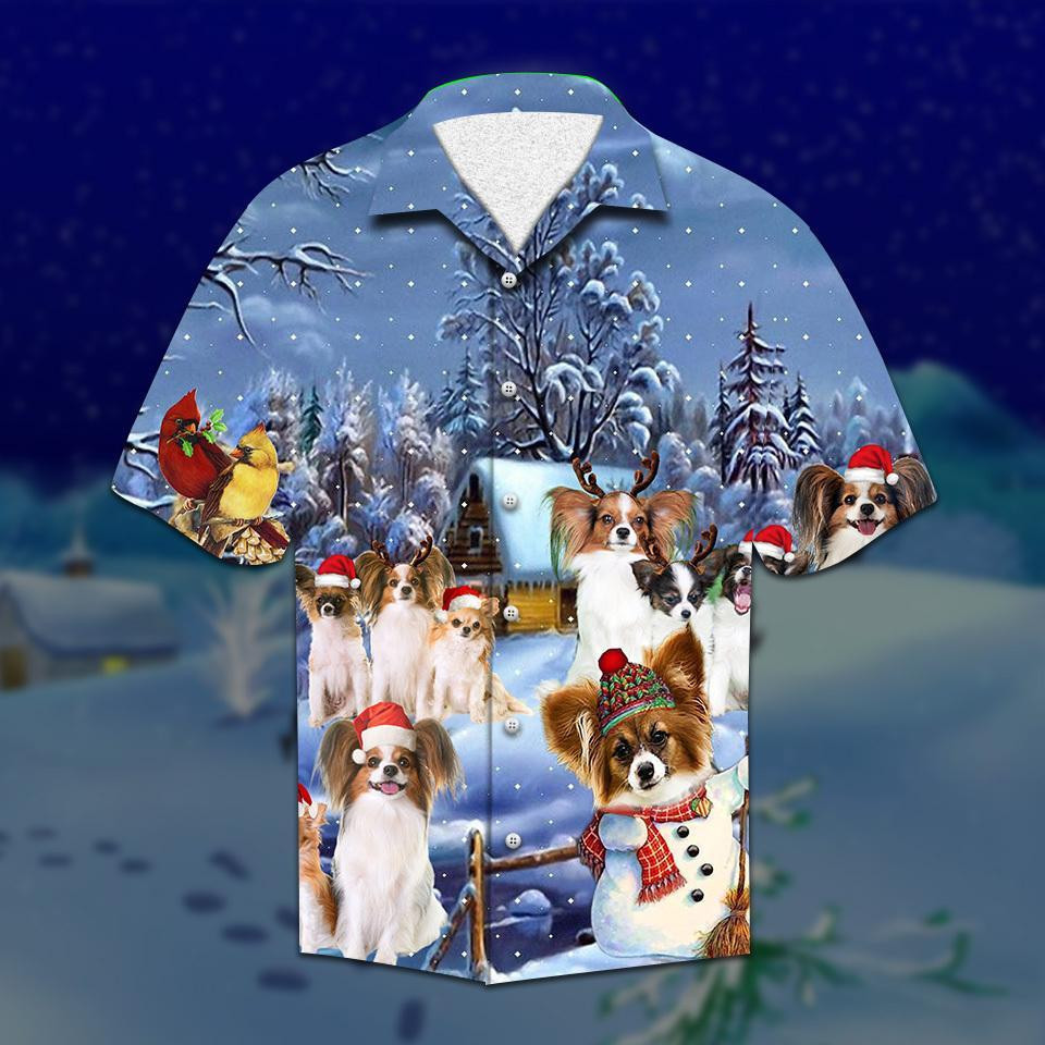 Papillon Christmas Hawaiian Shirt