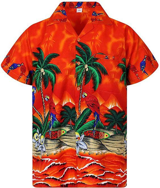 Parrot And Coconut Tree Hawaiian Shirt