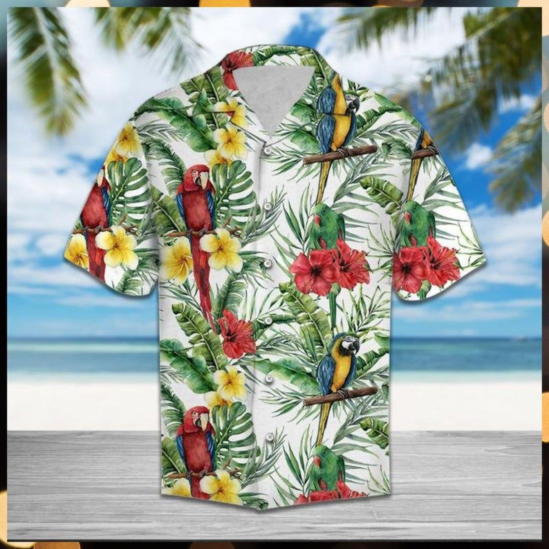 Parrot Hibiscus Hawaiian Shirt