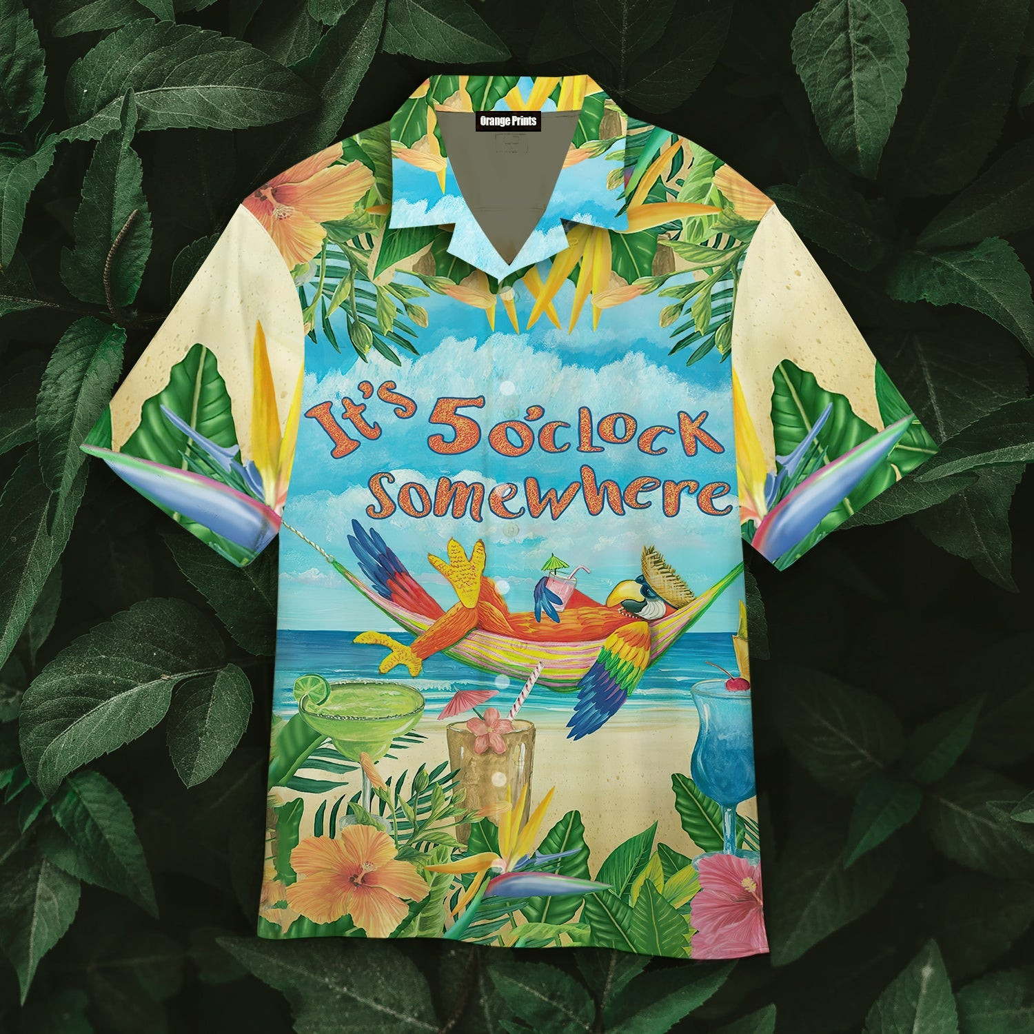 Parrot It's 5 O'clock Somewhere Aloha Hawaiian Shirt