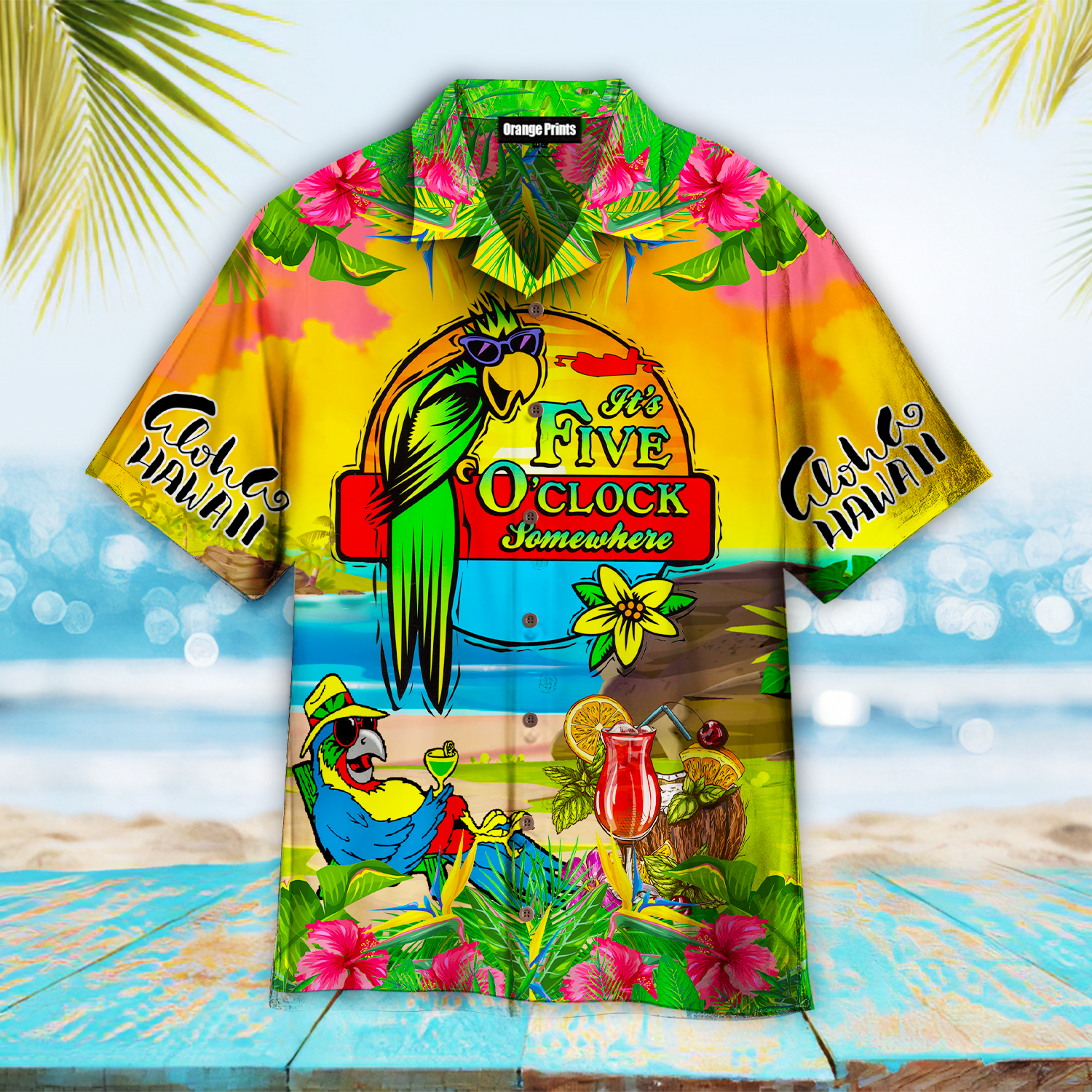Parrot It's 5 O'clock Somewhere Alola Hawaiian Shirt