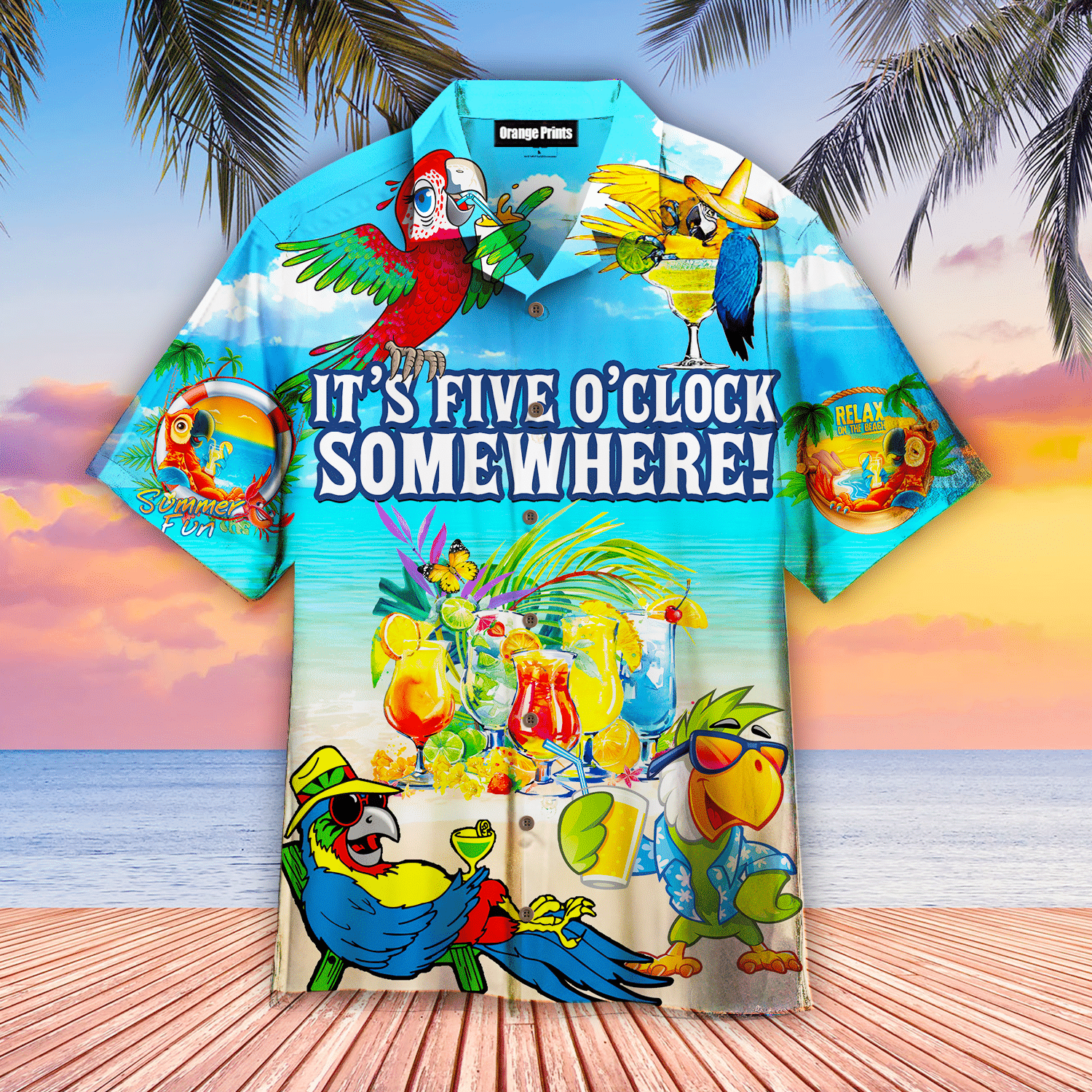Parrot It's 5 O'clock Somewhere Hawaiian Shirt