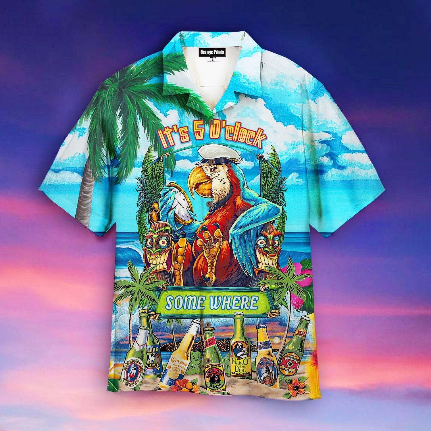 Parrot It's 5 O'clock Somewhere Hawaiian Shirt
