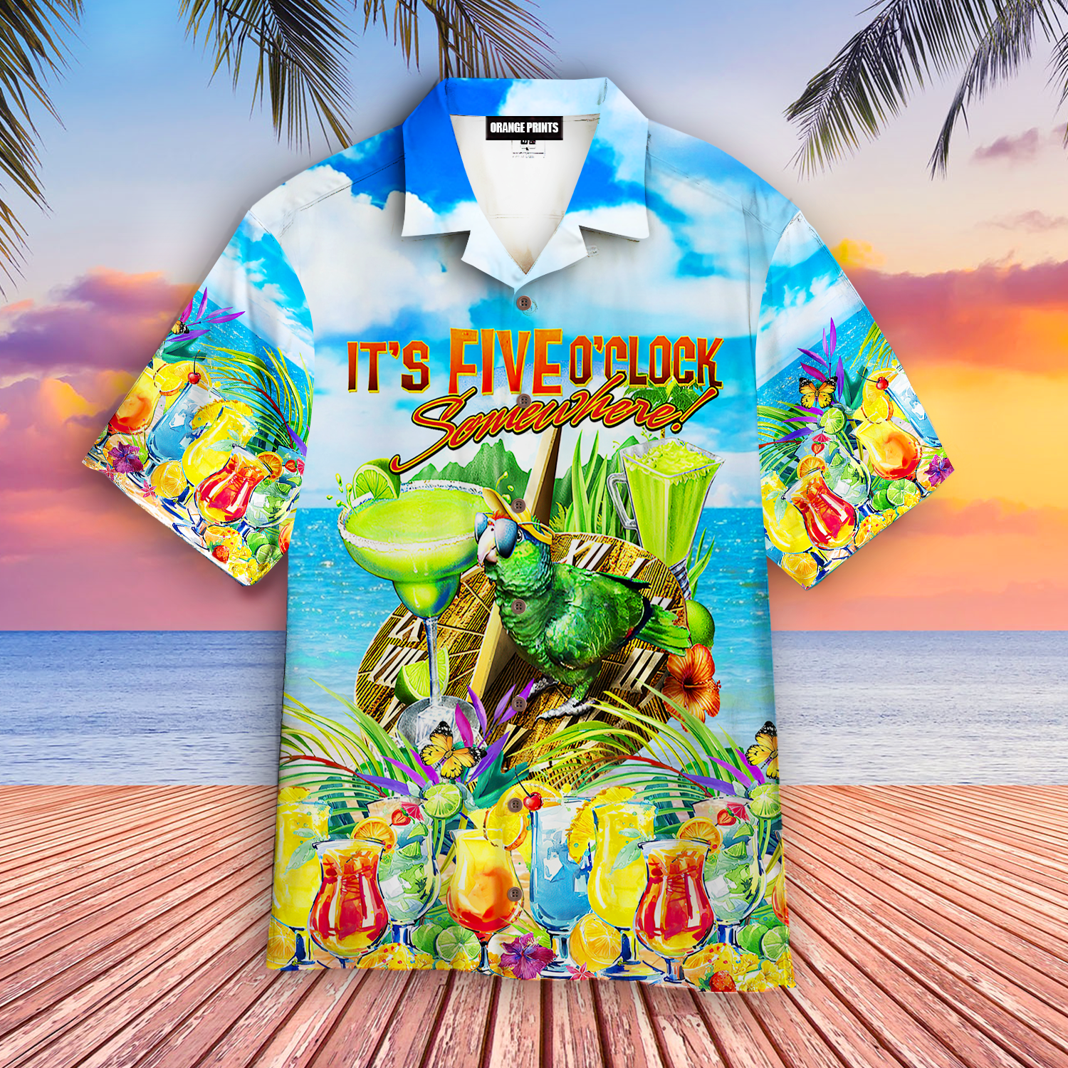 Parrot It's 5 O'clock Somewhere Hawaiian Shirt