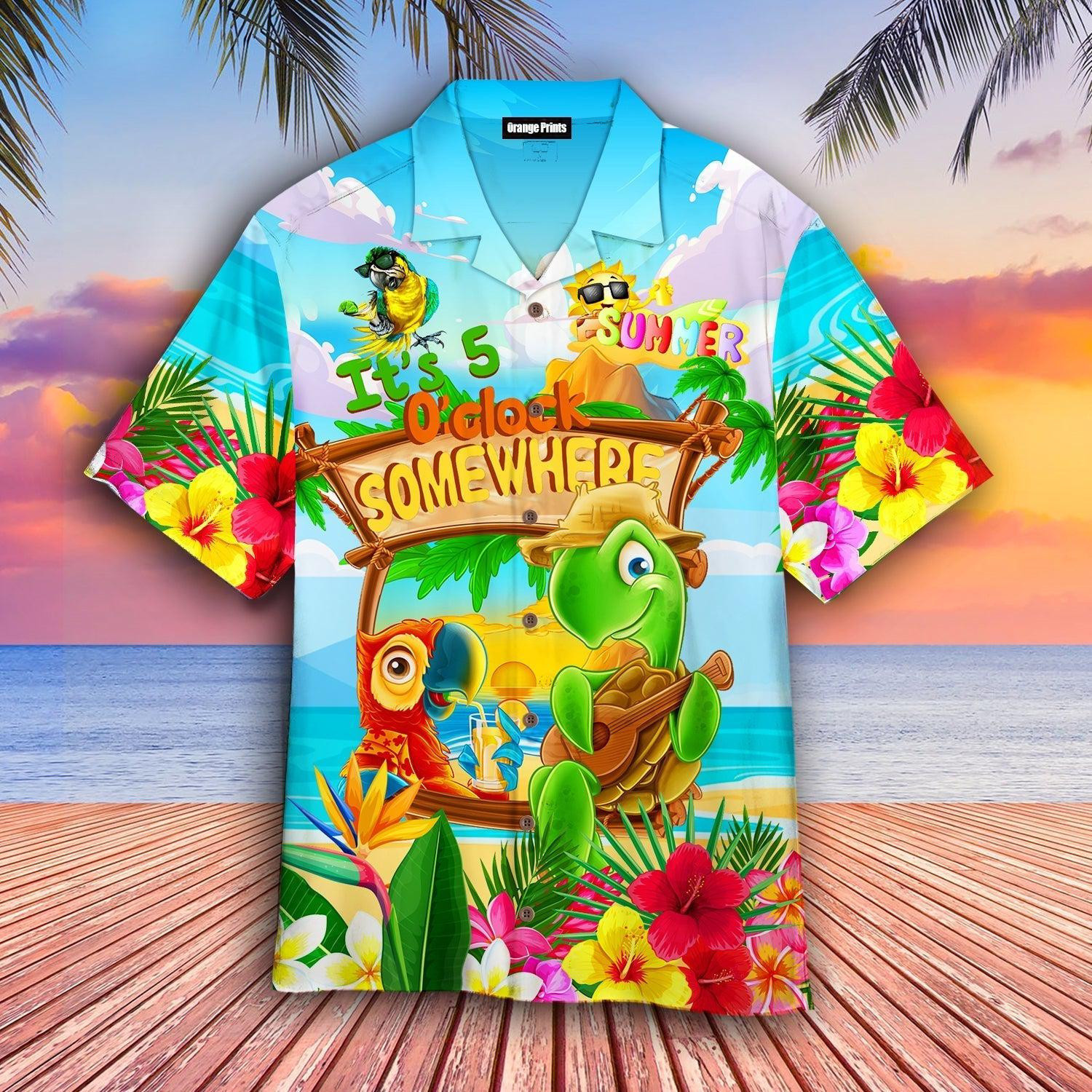 Parrot It's 5 O'clock Somewhere Hawaiian Shirt