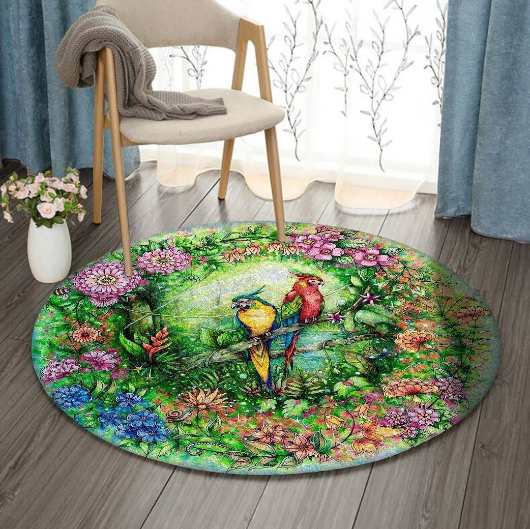 Parrot Round Rug Carpet Bedroom Livingroom Home Decor
