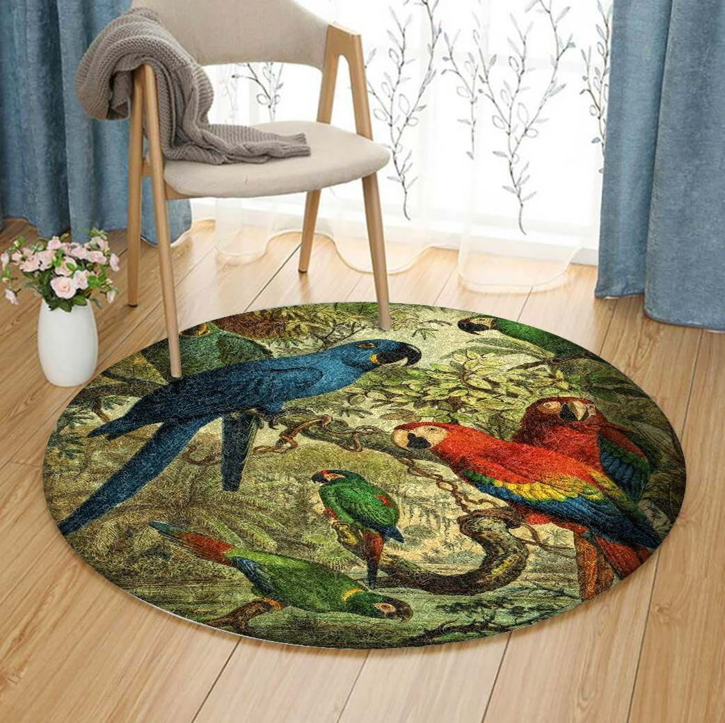 Parrot Round Rug Carpet Bedroom Livingroom Home Decor