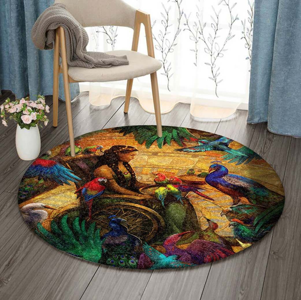 Parrot Round Rug Carpet Bedroom Livingroom Home Decor