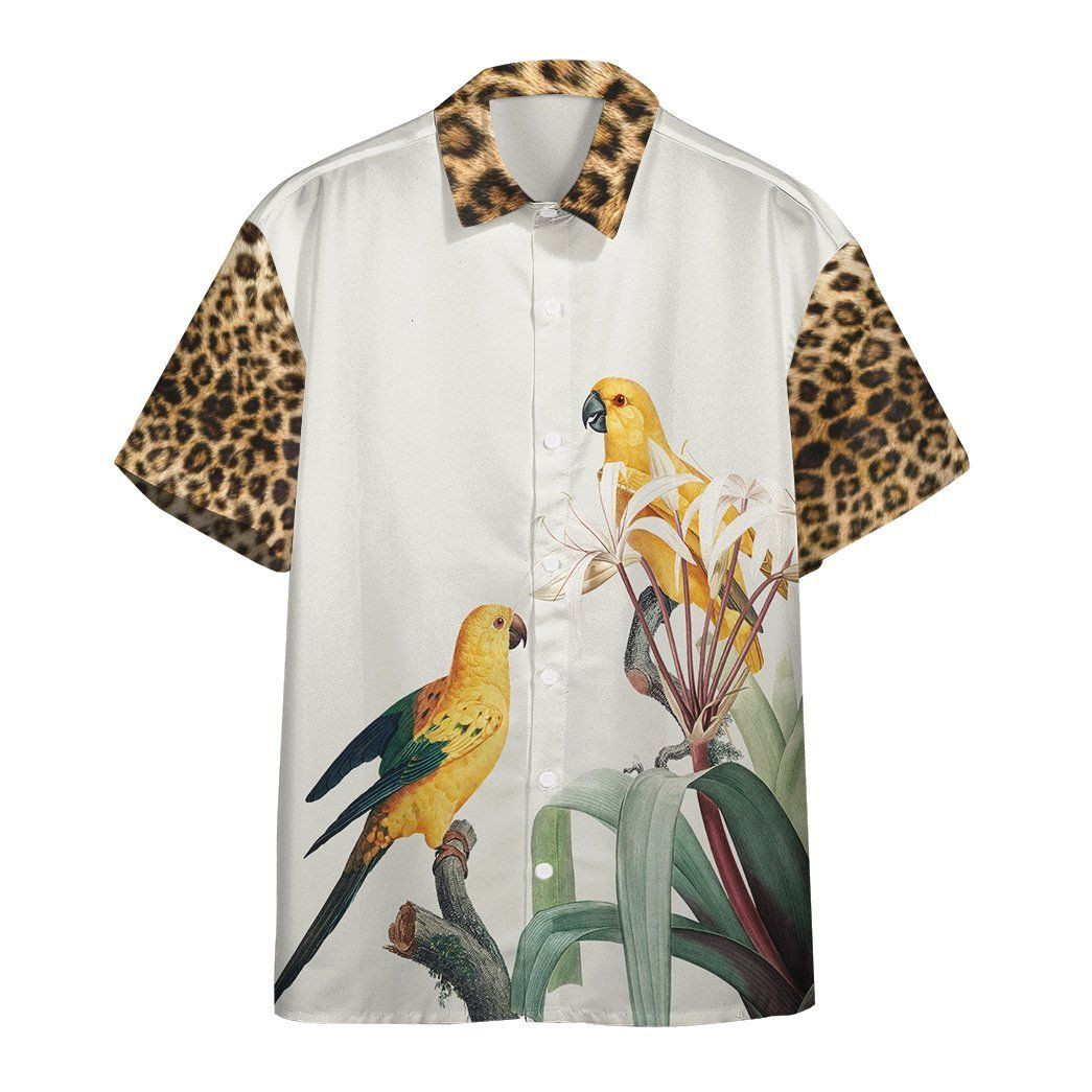 Parrot With Leopard Skin Hawaiian Shirt