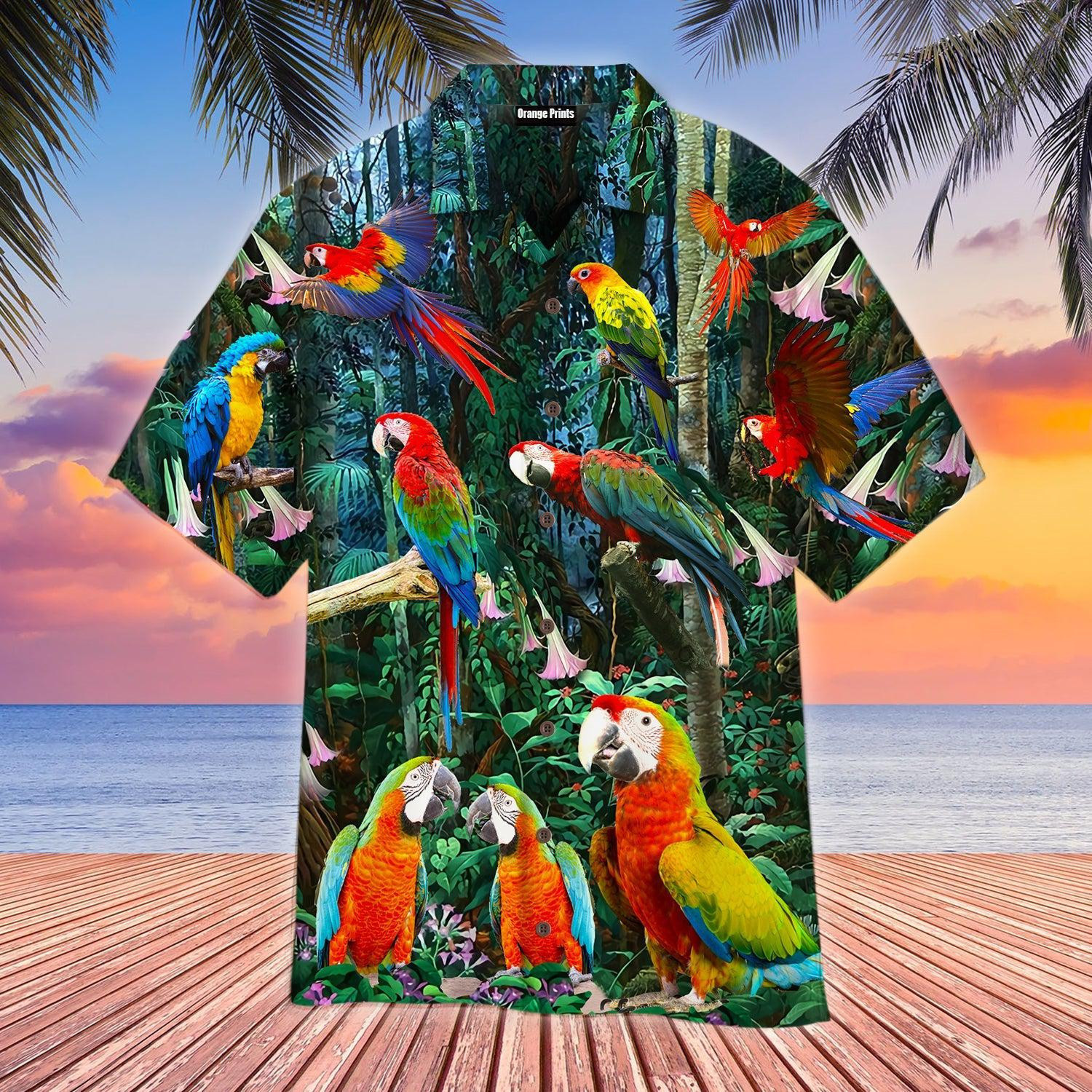 Parrots Bird Tropical Hawaiian Shirt