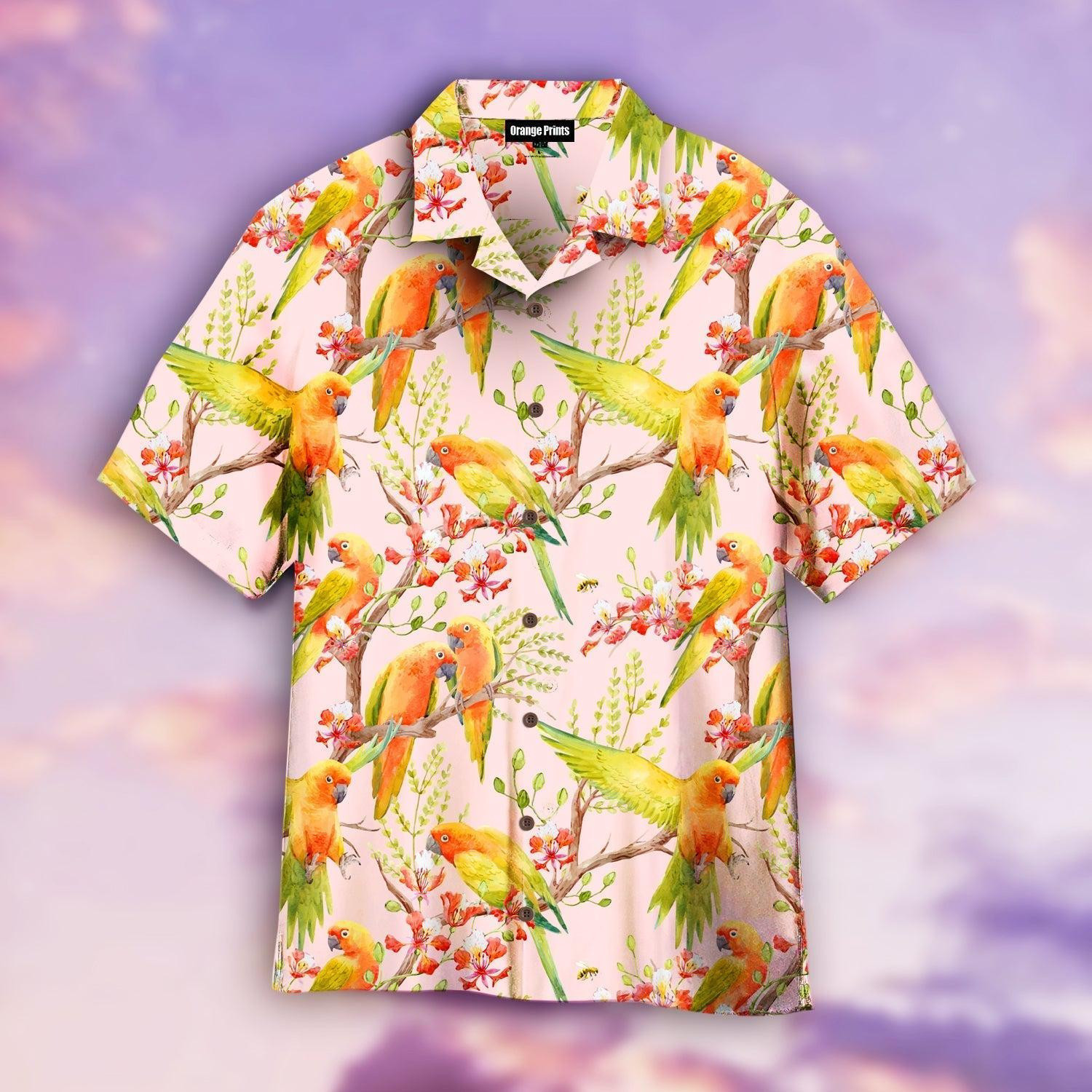 Parrots Flower Hawaiian Shirt