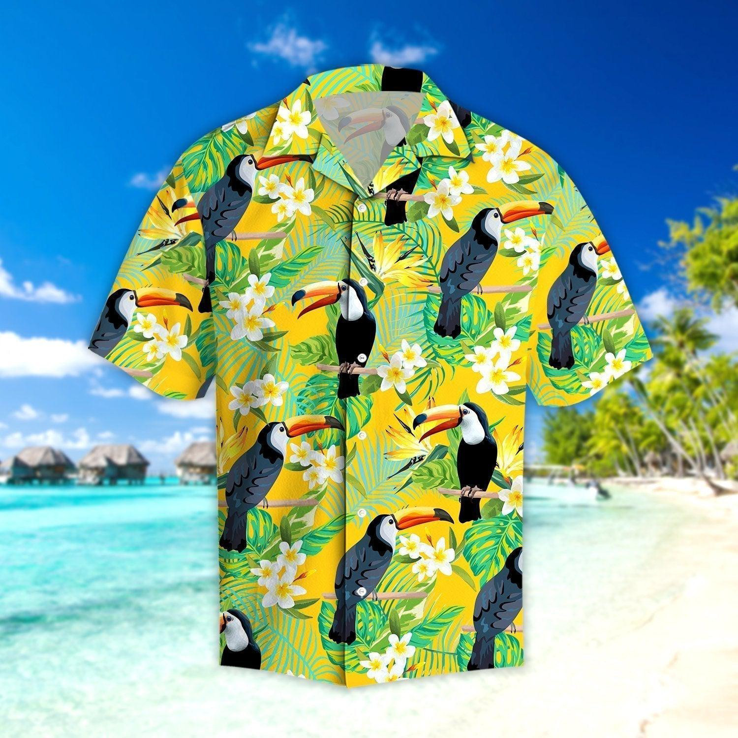 Parrots Hibiscus Tropical Hawaiian Shirt