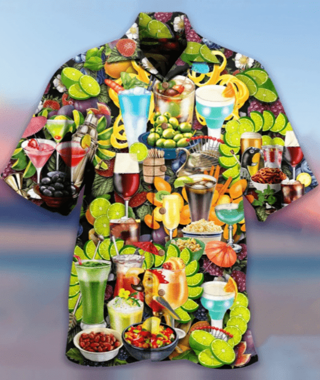 Party Cocktail Food And Juice Hawaiian Shirt
