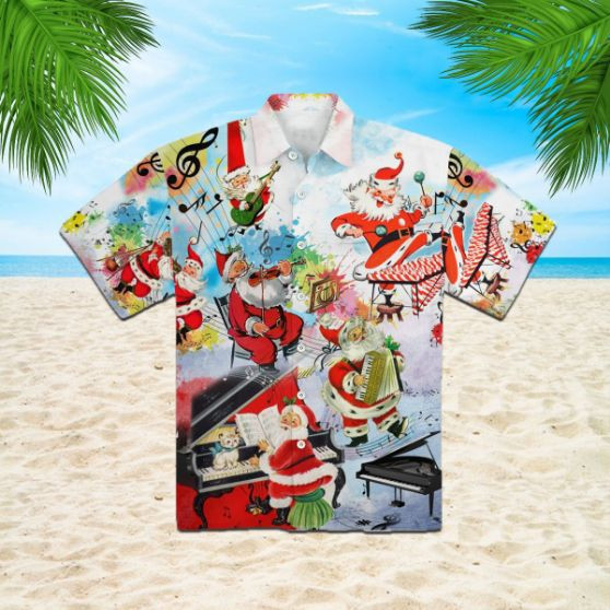 Party Music On Christmas Hawaiian Shirt